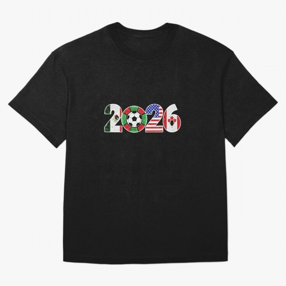 North American Soccer Spirit Team 2026 T-Shirt_82770209 Oversized T-Shirt Elevate Global Football Passion for FIFA World Cup 2026 USA Canada Mexico, Connected to Messi, Neymar and Mbappe, Brazil, Stadium Chants, National Pride, Trophy Dreams and