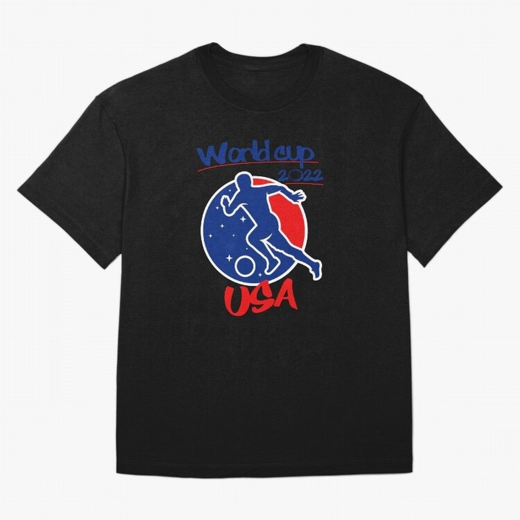 USA World Cup 2022 Oversized T-Shirt Support Your Favorite Stars during FIFA World Cup 2026 for Fans of Messi and Portugal, Spain and Germany, Bringing Sports Nostalgia, International Competition, Famous Players and Unforgettable Victories; Built