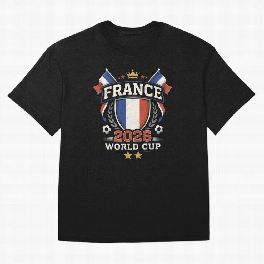 France World Cup 2026 Football Heritage - Les Bleus Crest Oversized T-Shirt Celebrate Soccer Greatness during Match Day Hype around FIFA World Cup 2026 USA Canada Mexico, Cristiano Ronaldo, Haaland and CR7, Brazil, Worldwide Fan Energy, Dramatic