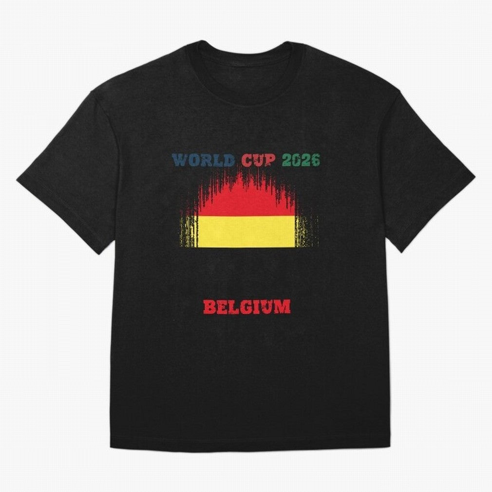 BELGIUM WORLD CUP 2026 Oversized T-Shirt Fuel Your Fan Pride for FIFA World Cup 2026 Group Stage for Fans of Neymar, Haaland and Cristiano Ronaldo and Argentina, France and Brazil, Bringing Match Day Excitement, Supporter Culture, Golden Goals and
