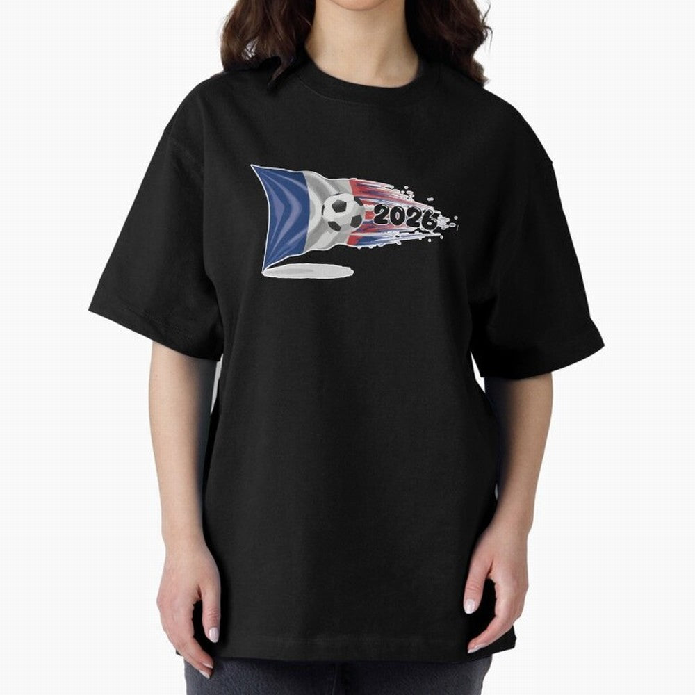France Soccer 2026 Fan Tee: Bleu-Blanc-Rouge Flag Football Design | Perfect Gift for World Cup Fans! Oversized T-Shirt Honor Football Greatness during FIFA World Cup 2026 USA Canada Mexico for Fans of Haaland and England, Bringing Stadium Chants,