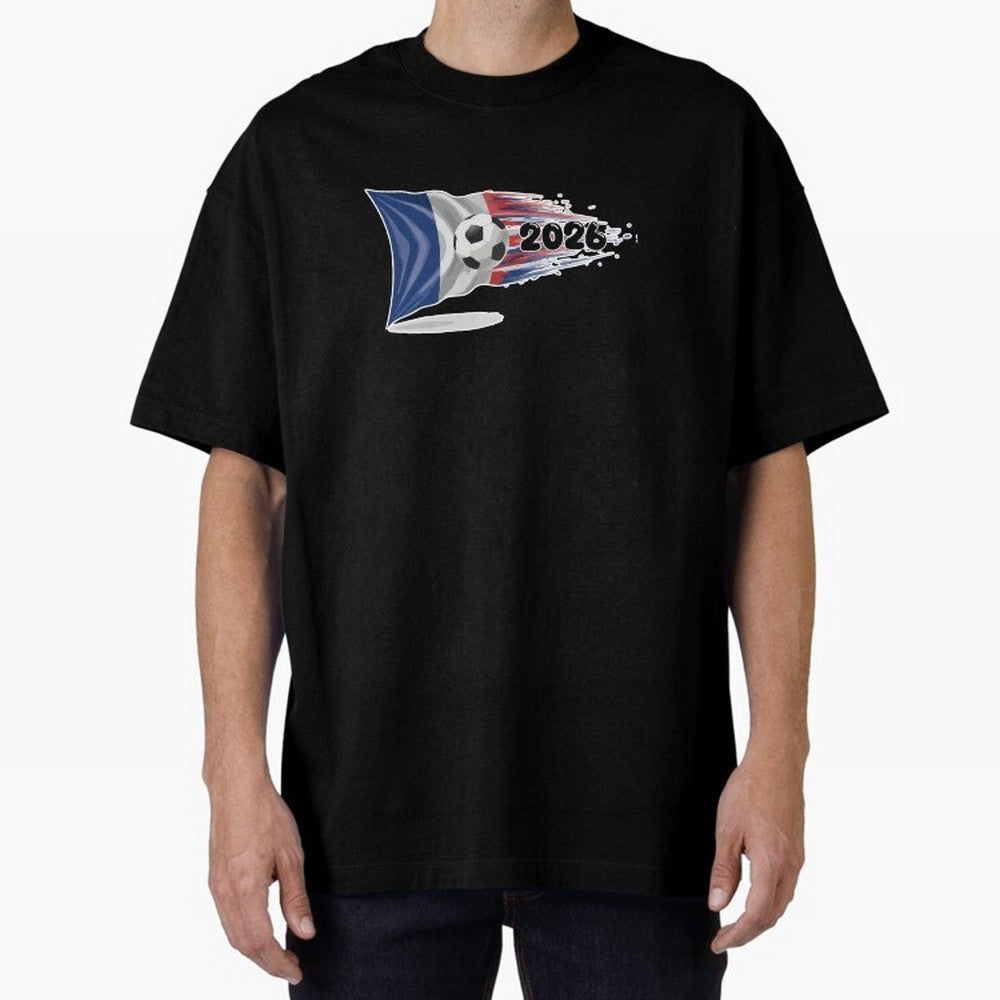France Soccer 2026 Fan Tee: Bleu-Blanc-Rouge Flag Football Design | Perfect Gift for World Cup Fans! Oversized T-Shirt Honor Football Greatness during FIFA World Cup 2026 USA Canada Mexico for Fans of Haaland and England, Bringing Stadium Chants,