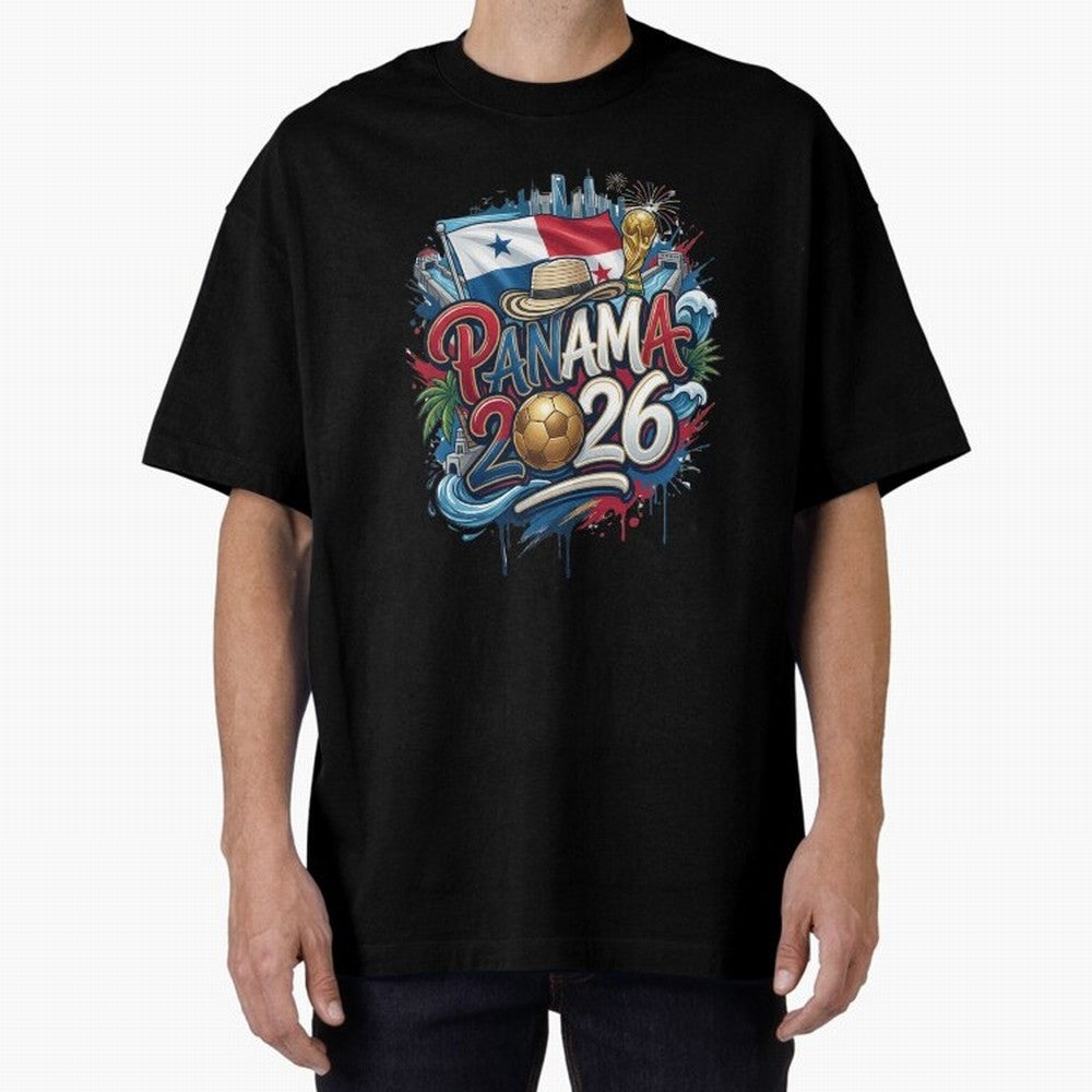 Panama World Cup 2026 Football Legacy Oversized T-Shirt Live the Energy of Match Day Hype around FIFA World Cup 2026 Group Stage, Messi, Neymar and Mbappe, England and Germany, Champion Mindset, Group Stage Buzz, Knockout Tension and Passionate Fan