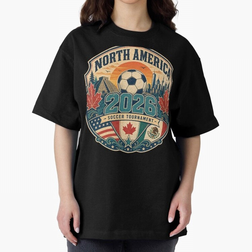 USA Canada Mexico Soccer Cup Oversized T-Shirt Relive Legendary Nights from FIFA World Cup 2026 Spirit, Celebrating Netherlands, Messi, Classic Soccer Heritage, Championship Pressure, Fan Loyalty and International Pride; Made for Collectors Who