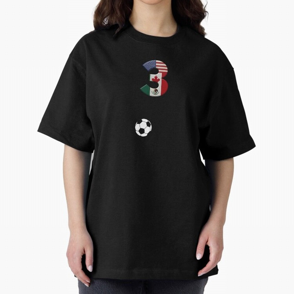 World Cup 2026 Host Nations Oversized T-Shirt Spotlight Match Day Hype around FIFA World Cup 2026 Group Stage, Haaland, Brazil, Sports Nostalgia, International Competition, Famous Players and Unforgettable Victories; Great for Watch Parties, Sports