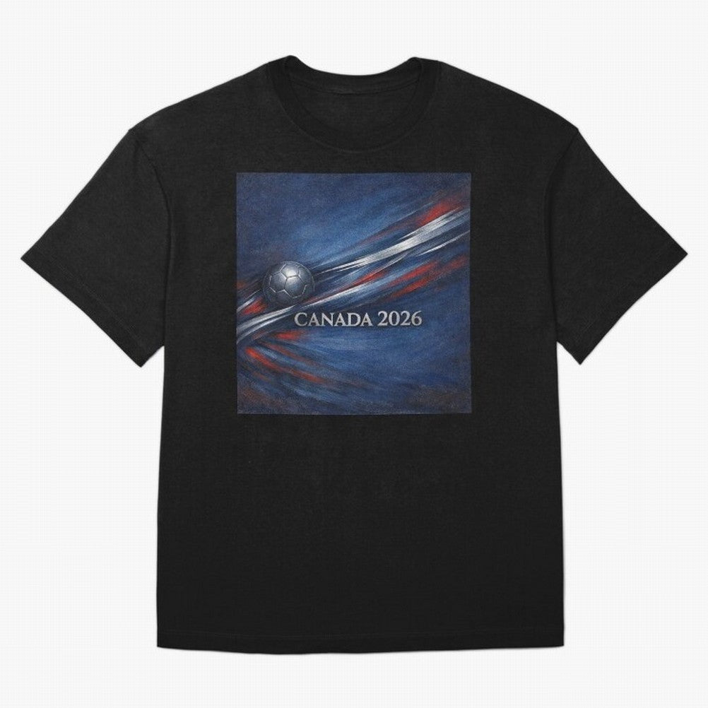 Canada 2026 Soccer Theme with silver lines Oversized T-Shirt Celebrate Fan Culture around the FIFA World Cup 2026 Journey through Neymar, Haaland and Cristiano Ronaldo Highlights, Portugal, Spain and Germany Pride, Vintage Soccer Flavor, Modern