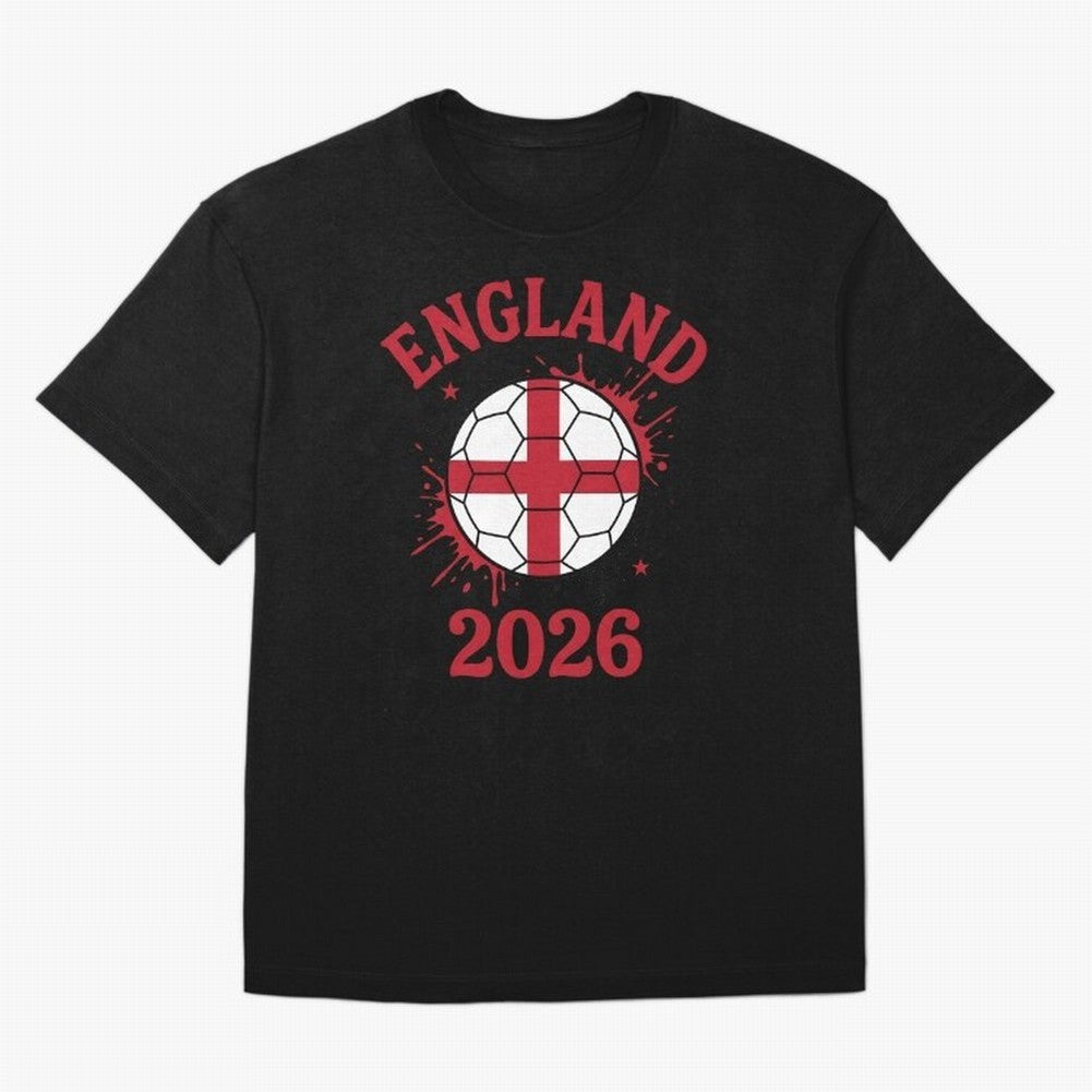 England World Cup 2026 football supporter| St George Cross Football Oversized T-Shirt Fuel the Hype around FIFA World Cup 2026 Group Stage Spirit, with France and Portugal, Messi, Neymar and Mbappe, Vintage Soccer Flavor, Modern Football Stars,