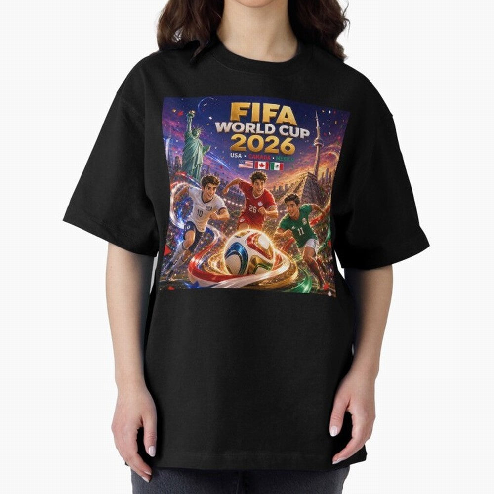 Host Nations Football 2026 #football 2026 Oversized T-Shirt Bring Retro Soccer Energy to FIFA World Cup 2026 USA Canada Mexico Spirit, Centered on Germany, Mbappe, Football History, Final Match Energy, Crowd Noise and Once in a Lifetime Moments;
