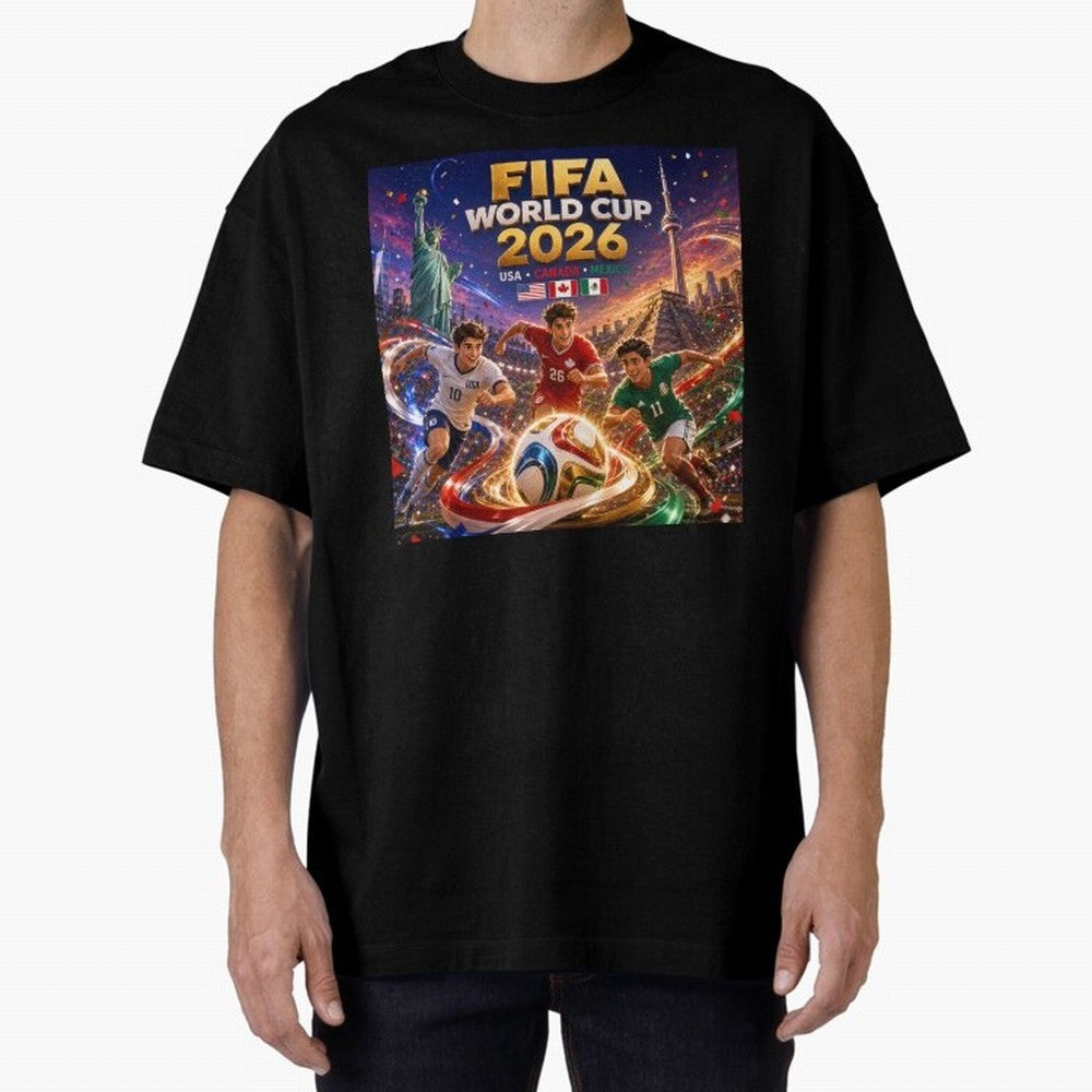 Host Nations Football 2026 #football 2026 Oversized T-Shirt Bring Retro Soccer Energy to FIFA World Cup 2026 USA Canada Mexico Spirit, Centered on Germany, Mbappe, Football History, Final Match Energy, Crowd Noise and Once in a Lifetime Moments;