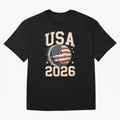 USA 2026 World Cup Soccer Oversized T-Shirt Bring a Vintage Feel to FIFA World Cup 2026 for Fans of Messi and Cristiano Ronaldo and Spain, Bringing Fan Favorite Moments, National Team Passion, Big Match Drama and Soccer History; Ideal for Football