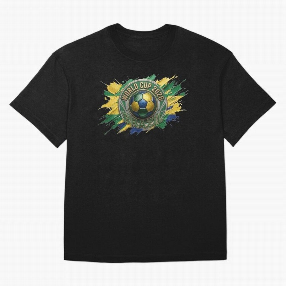 World Cup 2026 Brazil Soccer Ball Paint Splash Oversized T-Shirt Represent the FIFA World Cup 2026 Group Stage Journey through Messi, CR7 and Mbappe Highlights, Germany Pride, Fan Favorite Moments, National Team Passion, Big Match Drama and Soccer