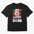 USA Canada Mexico Flag 2026 Cup Brush Art Oversized T-Shirt Celebrate Soccer Greatness during Match Day Hype around FIFA World Cup 2026 USA Canada Mexico, Messi and Cristiano Ronaldo, Argentina, France and Brazil, Championship Spirit, Famous Goals,