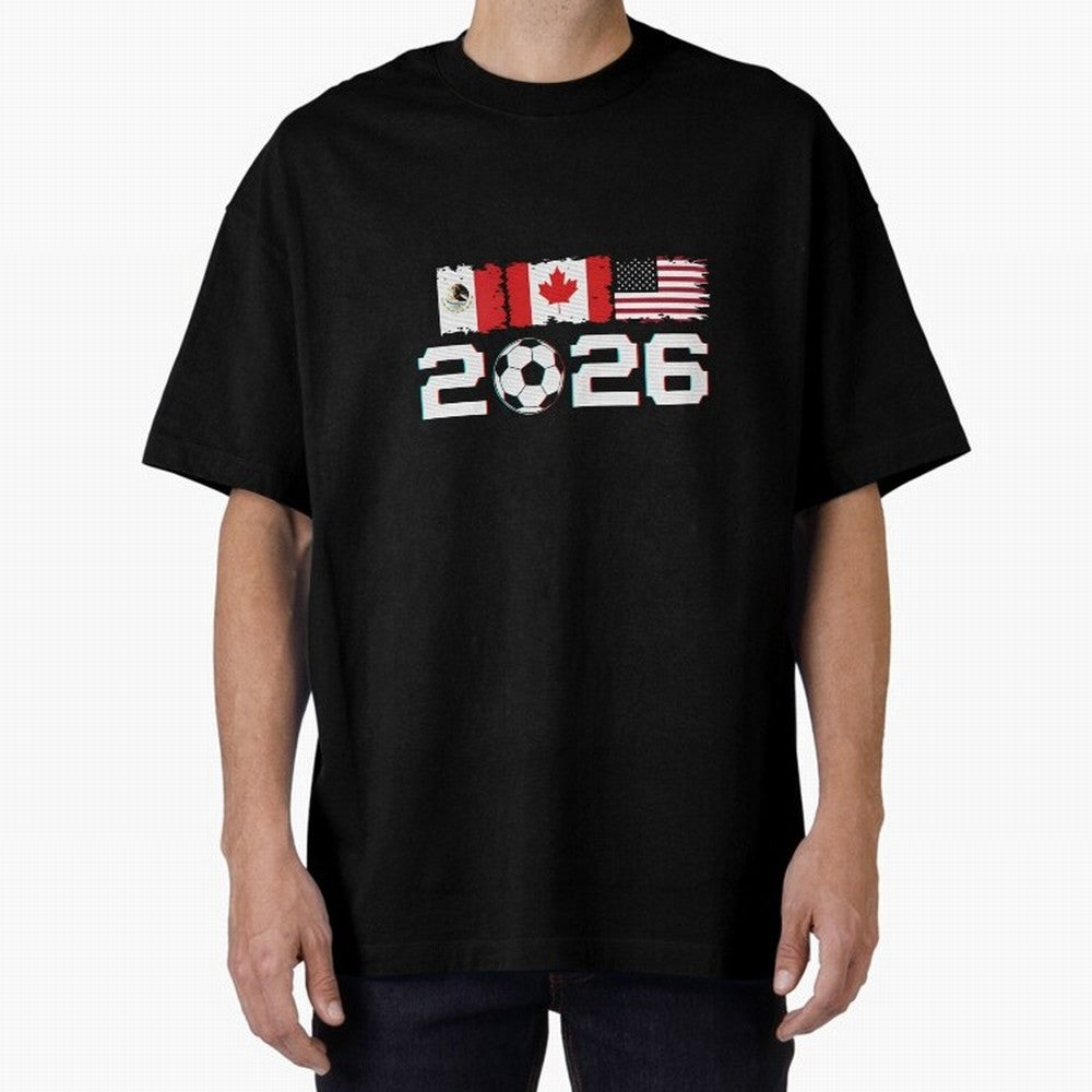 Glitched United 2026 Cup - North America Emblem Part 2 T-Shirt_82924673 Oversized T-Shirt Fuel the Hype around FIFA World Cup 2026 Group Stage Spirit, with England, France and Netherlands, Cristiano Ronaldo, Goal Celebration Energy, Supporter