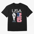 USA 2026 Soccer World Cup Trophy American Flag Design Oversized T-Shirt Join the Global Buzz around the FIFA World Cup 2026 Journey through Cristiano Ronaldo Highlights, Portugal Pride, Retro Football Energy, Iconic Rivalries, Trophy Chase Drama