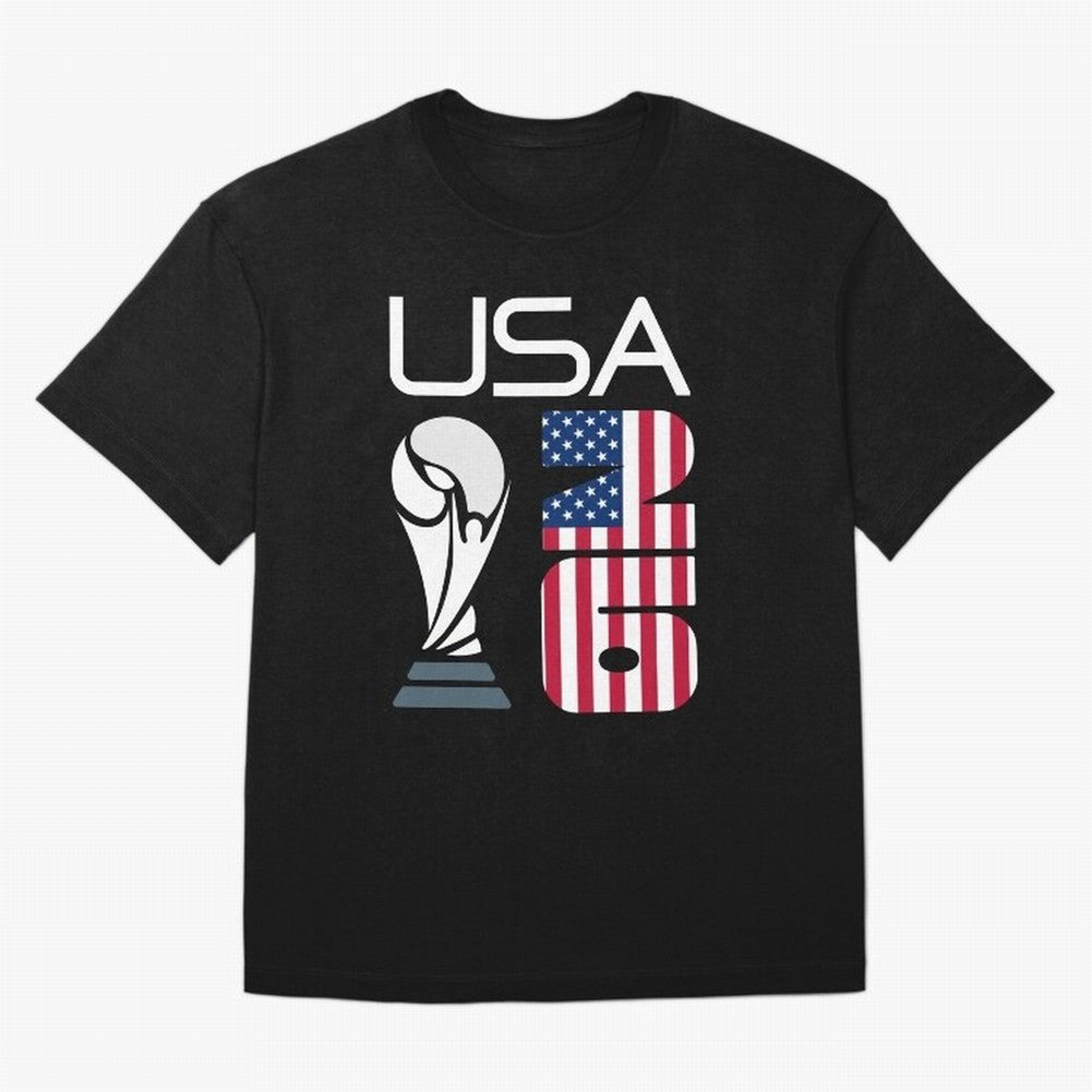USA 2026 Soccer World Cup Trophy American Flag Design Oversized T-Shirt Join the Global Buzz around the FIFA World Cup 2026 Journey through Cristiano Ronaldo Highlights, Portugal Pride, Retro Football Energy, Iconic Rivalries, Trophy Chase Drama
