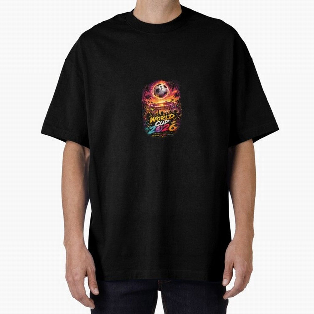 Copy of World Cup 2026 ¨C United Passion ?? | Neon Football Design Oversized T-Shirt Discover Match Day Hype around FIFA World Cup 2026 USA Canada Mexico, CR7 and Messi, Argentina and Brazil, Retro Football Energy, Iconic Rivalries, Trophy Chase