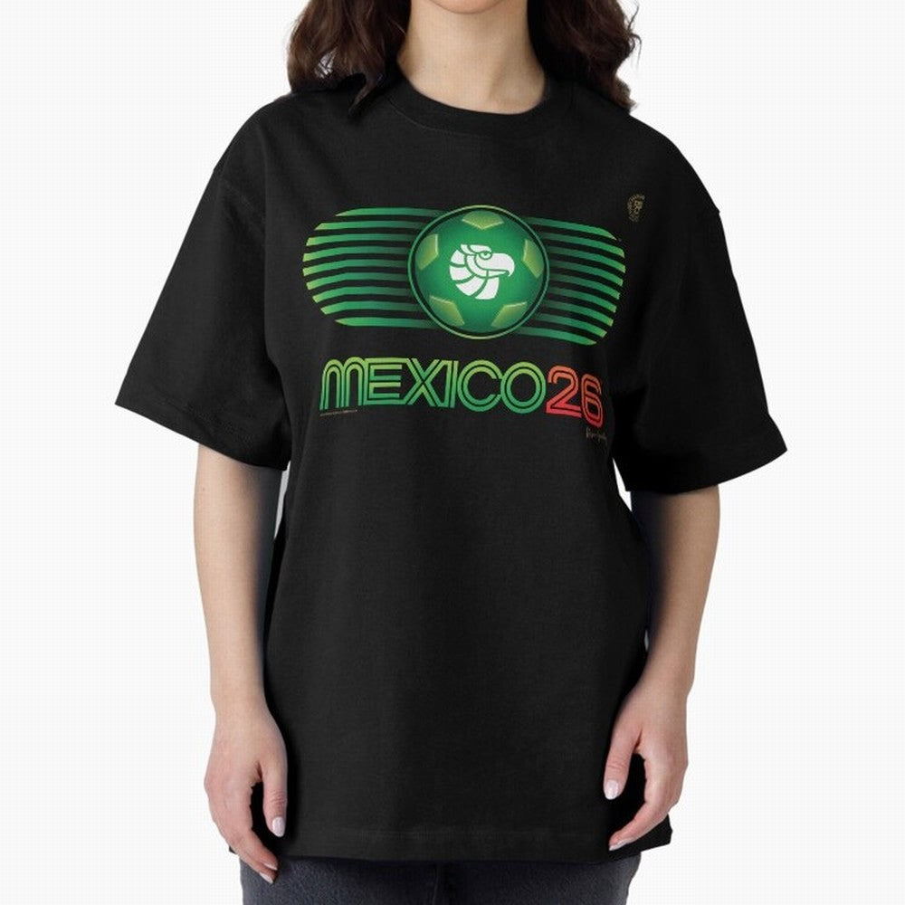 Mexico 26 World Cup Retro Logo. Autographed Oversized T-Shirt Celebrate Classic Football Spirit in FIFA World Cup 2026 for Fans of CR7 and Messi and England and Germany, Bringing Football History, Final Match Energy, Crowd Noise and Once in a