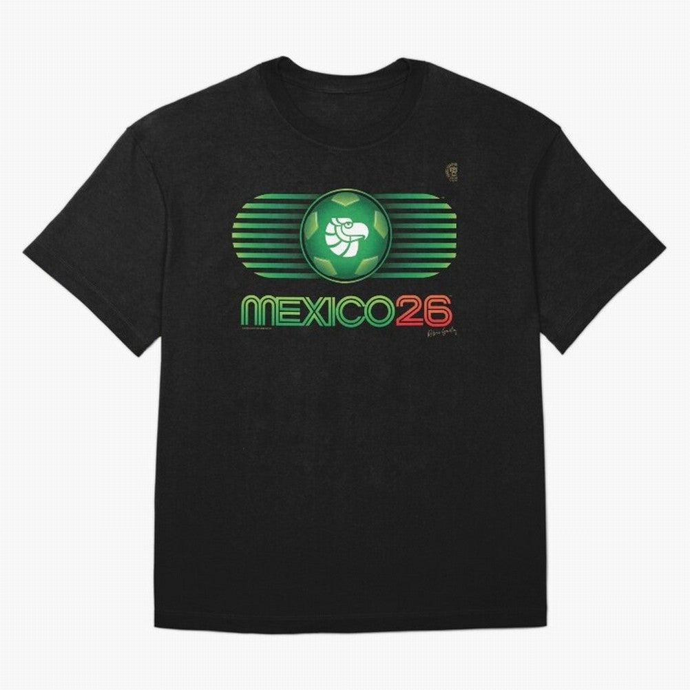 Mexico 26 World Cup Retro Logo. Autographed Oversized T-Shirt Celebrate Classic Football Spirit in FIFA World Cup 2026 for Fans of CR7 and Messi and England and Germany, Bringing Football History, Final Match Energy, Crowd Noise and Once in a