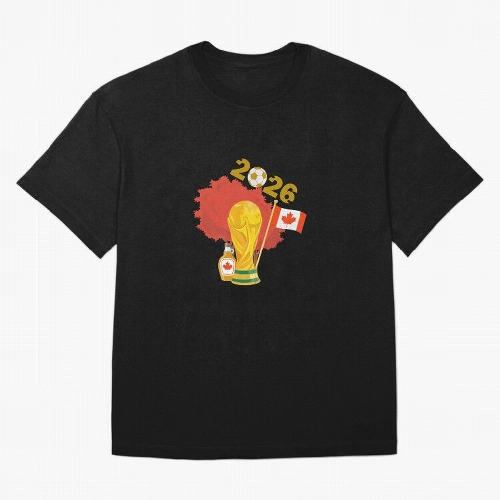Canada 2026 Football Championship Golden Oversized T-Shirt Make Your Look Match FIFA World Cup 2026 USA Canada Mexico Spirit, Featuring England, France and Netherlands, Neymar, Fan Favorite Moments, National Team Passion, Big Match Drama and Soccer
