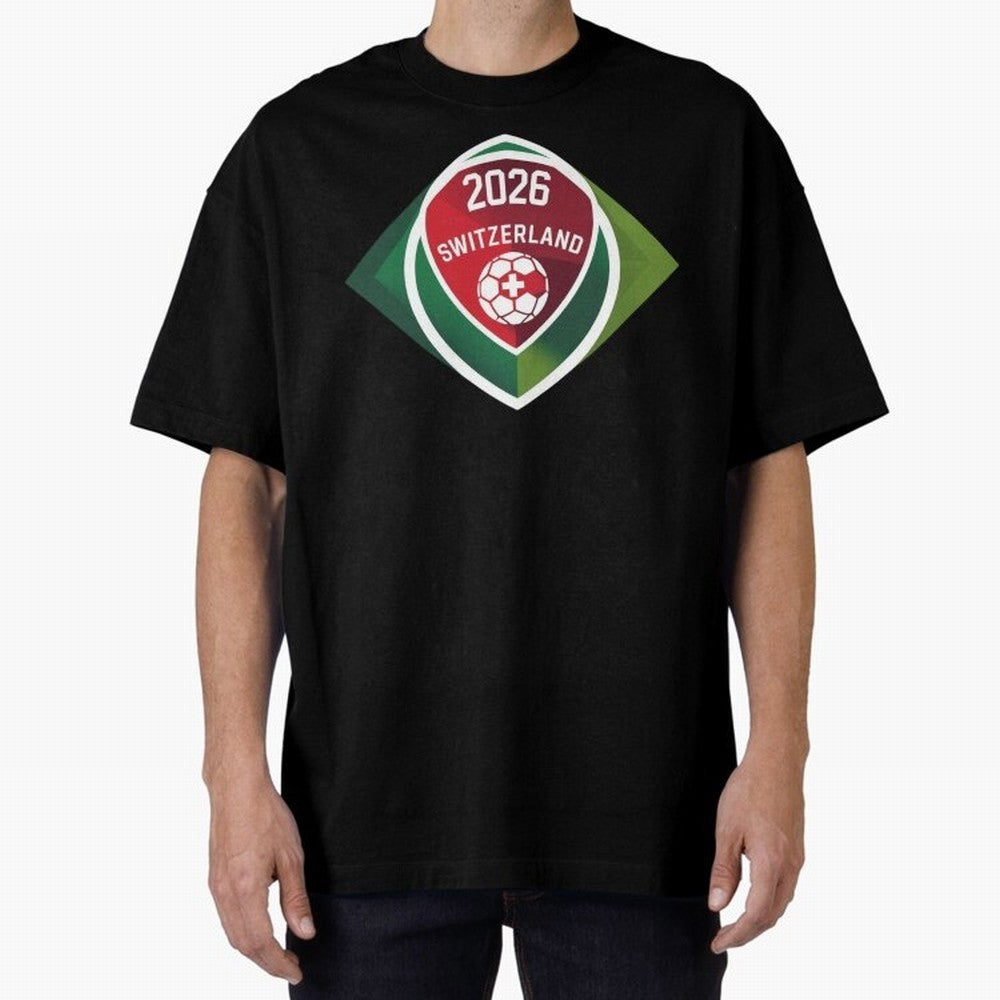 Switzerland 2026 Oversized T-Shirt Represent Football Lovers during FIFA World Cup 2026 Group Stage for Fans of Neymar and Argentina, Bringing Tournament Hype, Historic Matchups, Family Viewing Parties and Global Sports Pride; Created for Match Day