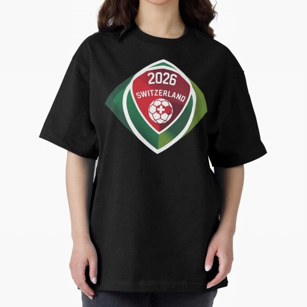 Switzerland 2026 Oversized T-Shirt Represent Football Lovers during FIFA World Cup 2026 Group Stage for Fans of Neymar and Argentina, Bringing Tournament Hype, Historic Matchups, Family Viewing Parties and Global Sports Pride; Created for Match Day