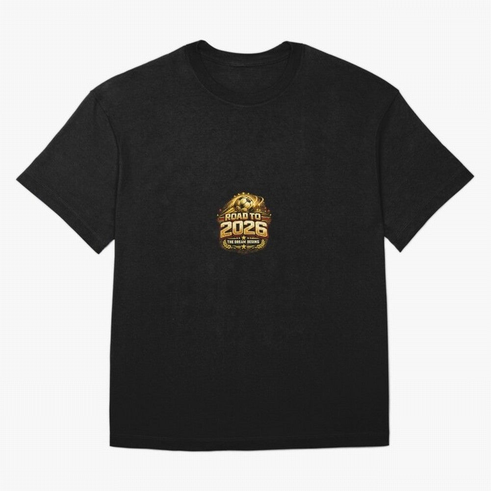 Road To 2026 Football Fan Shirt Oversized T-Shirt Share FIFA World Cup 2026 Group Stage Highlighting Mbappe, Portugal Energy, Sports Nostalgia, International Competition, Famous Players and Unforgettable Victories; Made for Collectors Who Enjoy