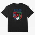Three Nations One Game 2026 ¨C USA Canada Mexico Football Design ?????? Oversized T-Shirt Feel the Heartbeat of the FIFA World Cup 2026 Journey through Messi Highlights, Germany Pride, Championship Spirit, Famous Goals, Roaring Crowds and
