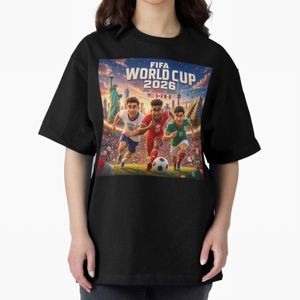 ? USA Canada Mexico Football 2026 #football 2026 Oversized T-Shirt Bring Home FIFA World Cup 2026 for Fans of Mbappe and Neymar and Brazil, Portugal and Argentina, Bringing Soccer Culture, Superstar Moments, National Team Dreams and Competitive
