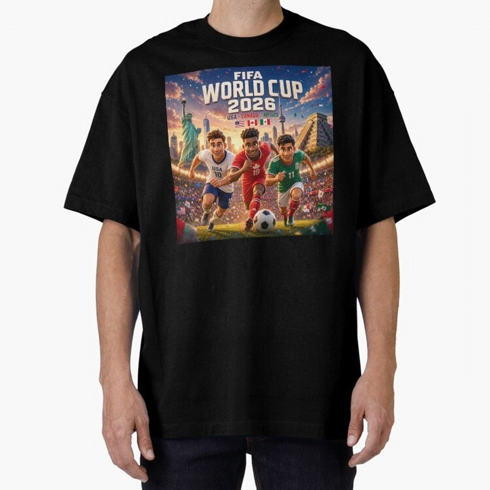 ? USA Canada Mexico Football 2026 #football 2026 Oversized T-Shirt Bring Home FIFA World Cup 2026 for Fans of Mbappe and Neymar and Brazil, Portugal and Argentina, Bringing Soccer Culture, Superstar Moments, National Team Dreams and Competitive