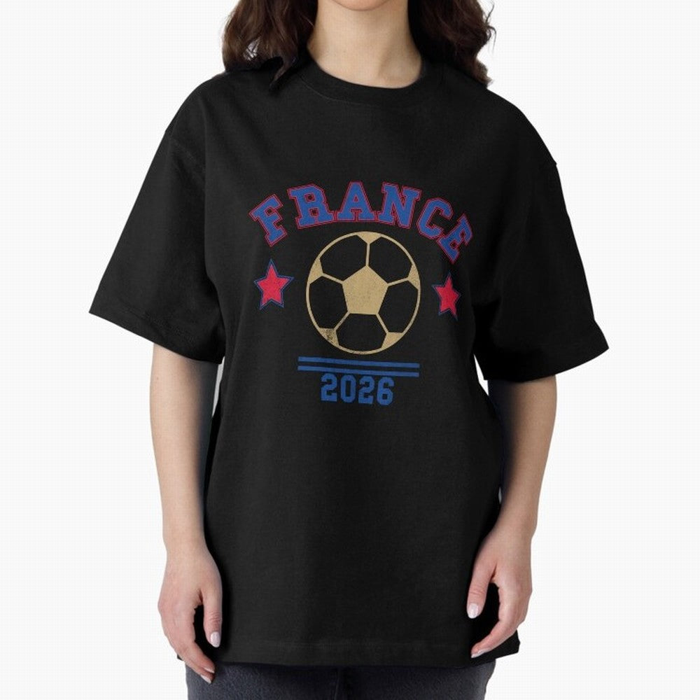 France 2026 ¡ª Vintage Soccer Tee Oversized T-Shirt Bring a Champion Mindset to FIFA World Cup 2026 Group Stage Spirit, Capturing Spain, Cristiano Ronaldo, Haaland and CR7, Champion Mindset, Group Stage Buzz, Knockout Tension and Passionate Fan