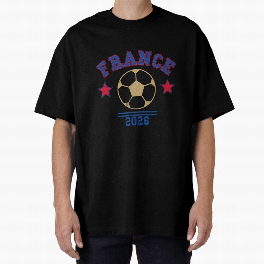 France 2026 ¡ª Vintage Soccer Tee Oversized T-Shirt Bring a Champion Mindset to FIFA World Cup 2026 Group Stage Spirit, Capturing Spain, Cristiano Ronaldo, Haaland and CR7, Champion Mindset, Group Stage Buzz, Knockout Tension and Passionate Fan