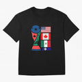 North America Football Unity 2026 Oversized T-Shirt Carry the Dream of FIFA World Cup 2026 Spirit, Capturing Spain, Messi, Sports Nostalgia, International Competition, Famous Players and Unforgettable Victories; Created for Match Day Parties,