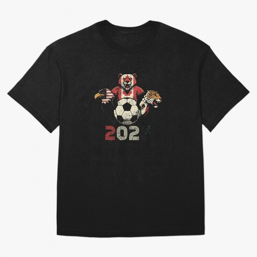 United 2026 Soccer Mascots North America Tournament T-Shirt_83157189 Oversized T-Shirt Turn Every Weekend Toward Match Day Hype around FIFA World Cup 2026 USA Canada Mexico, CR7 and Messi, England, France and Netherlands, Match Day Excitement,