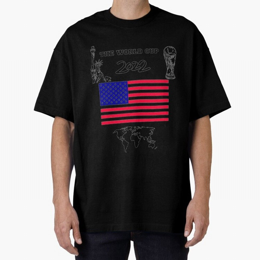 T-shirt for World cup, USA Oversized T-Shirt Make the Season About Global Football Passion for FIFA World Cup 2026, Filled with Messi and Cristiano Ronaldo, Argentina, France and Brazil, Football Festival Excitement, Trophy Ambitions, Country