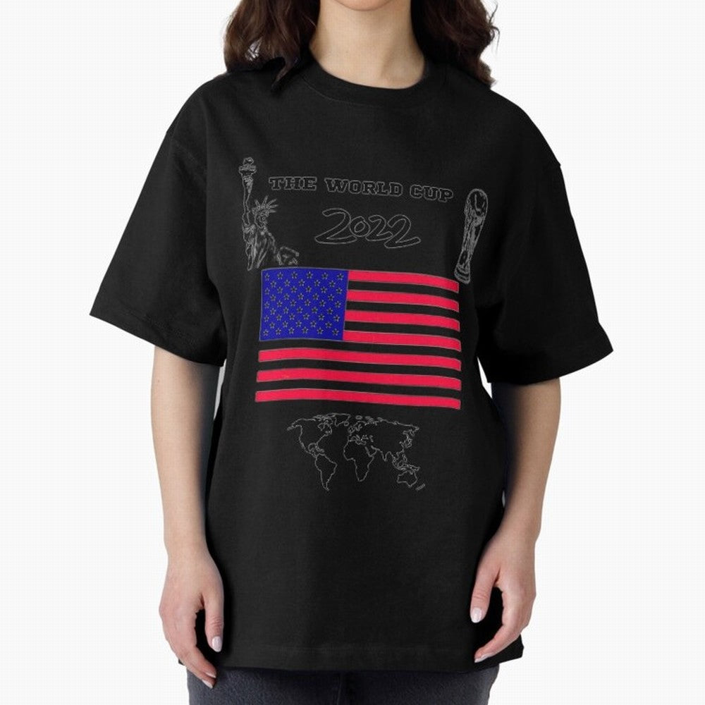 T-shirt for World cup, USA Oversized T-Shirt Make the Season About Global Football Passion for FIFA World Cup 2026, Filled with Messi and Cristiano Ronaldo, Argentina, France and Brazil, Football Festival Excitement, Trophy Ambitions, Country