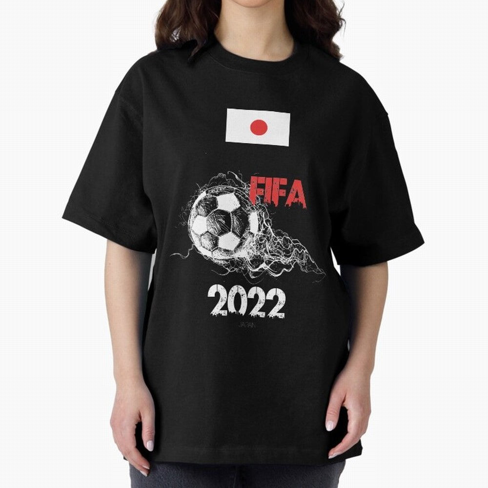 World Cup Qatar 2022 Japan Oversized T-Shirt Follow Global Football Passion for FIFA World Cup 2026 USA Canada Mexico, with Cristiano Ronaldo, Argentina, France and Brazil, Supporter Pride, Iconic Celebrations, Legendary Names and Global Match Day