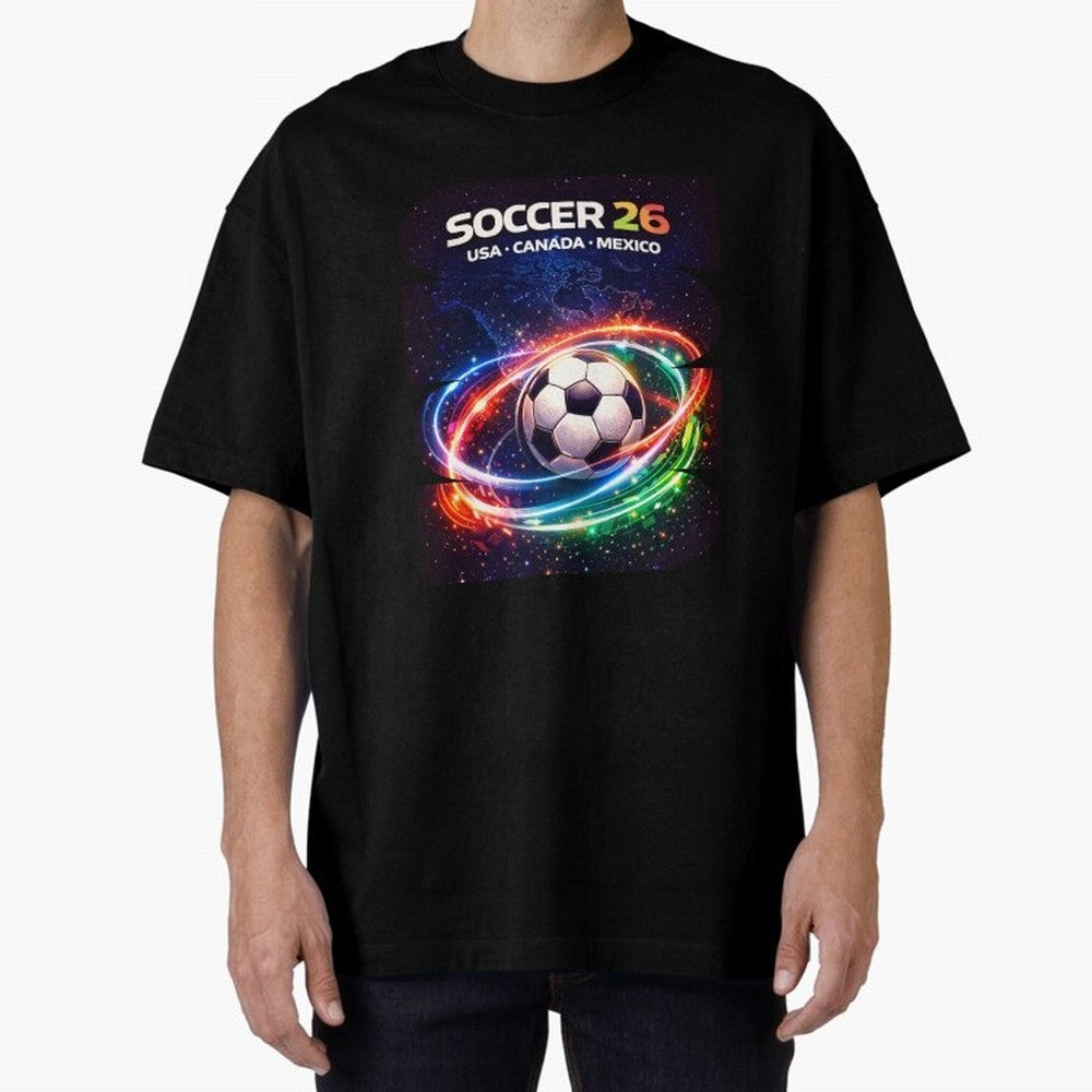 North America Soccer 2026 Shirt, Soccer 26 USA Canada Mexico Fan Tee, United 2026 Soccer Graphic - Bold Oversized T-Shirt Celebrate the FIFA World Cup 2026 Journey through Cristiano Ronaldo, Haaland and CR7 Highlights, Brazil Pride, Retro Football