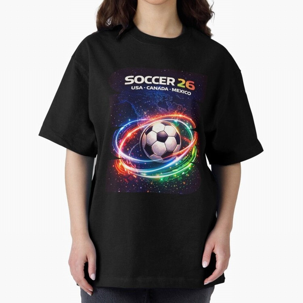 North America Soccer 2026 Shirt, Soccer 26 USA Canada Mexico Fan Tee, United 2026 Soccer Graphic - Bold Oversized T-Shirt Celebrate the FIFA World Cup 2026 Journey through Cristiano Ronaldo, Haaland and CR7 Highlights, Brazil Pride, Retro Football
