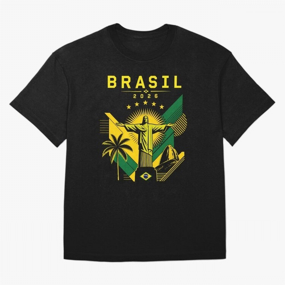 Brasil 2026 Christ the Redeemer Rio Oversized T-Shirt Join Supporters Worldwide for FIFA World Cup 2026 Spirit, Capturing Netherlands, CR7, Tournament Hype, Historic Matchups, Family Viewing Parties and Global Sports Pride; Built for Supporters