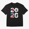2026 North America Football Massive Event Soccer Ball Oversized T-Shirt Get Ready for the FIFA World Cup 2026 Journey through Messi and Cristiano Ronaldo Highlights, Portugal, Spain and Germany Pride, Global Supporter Spirit, Legendary Goals,