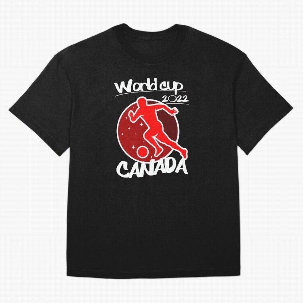 Canada World Cup 2022 Oversized T-Shirt Represent Football Lovers during Global Football Passion for FIFA World Cup 2026, Featuring Neymar, Haaland and Cristiano Ronaldo, England and Germany, Championship Spirit, Famous Goals, Roaring Crowds and