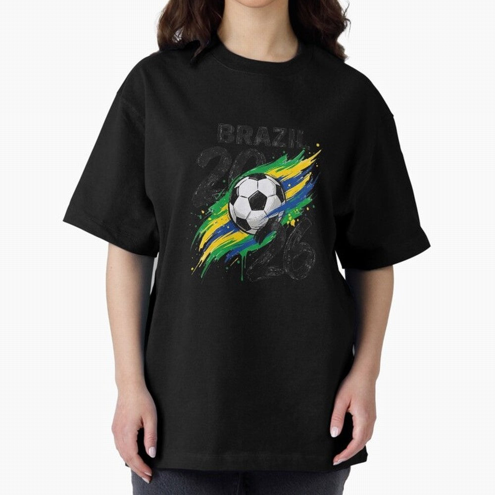 Brazil Soccer 2026 Fan Shirt ¨C Brazil Football Supporter Oversized T-Shirt Make Every Match About the FIFA World Cup 2026 Group Stage Journey through Messi, Neymar and Mbappe Highlights, Argentina and Brazil Pride, Supporter Pride, Iconic