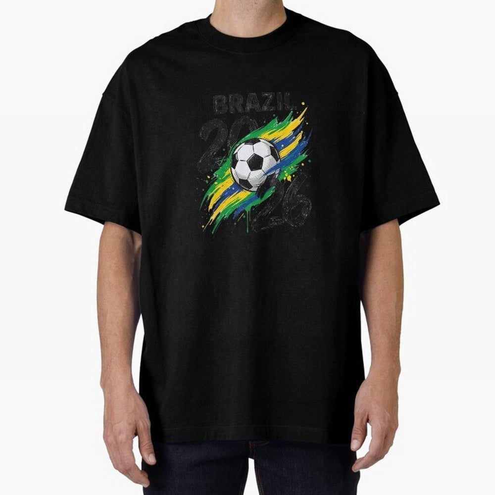 Brazil Soccer 2026 Fan Shirt ¨C Brazil Football Supporter Oversized T-Shirt Make Every Match About the FIFA World Cup 2026 Group Stage Journey through Messi, Neymar and Mbappe Highlights, Argentina and Brazil Pride, Supporter Pride, Iconic