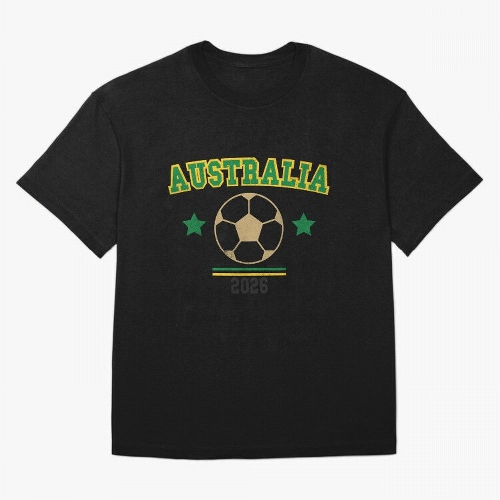 Australia 2026 ¡ª Vintage Soccer Tee Oversized T-Shirt Represent Fans Who Live for FIFA World Cup 2026 for Fans of Haaland and Mbappe and Germany, Bringing Retro Football Energy, Iconic Rivalries, Trophy Chase Drama and Stadium Atmosphere; Perfect