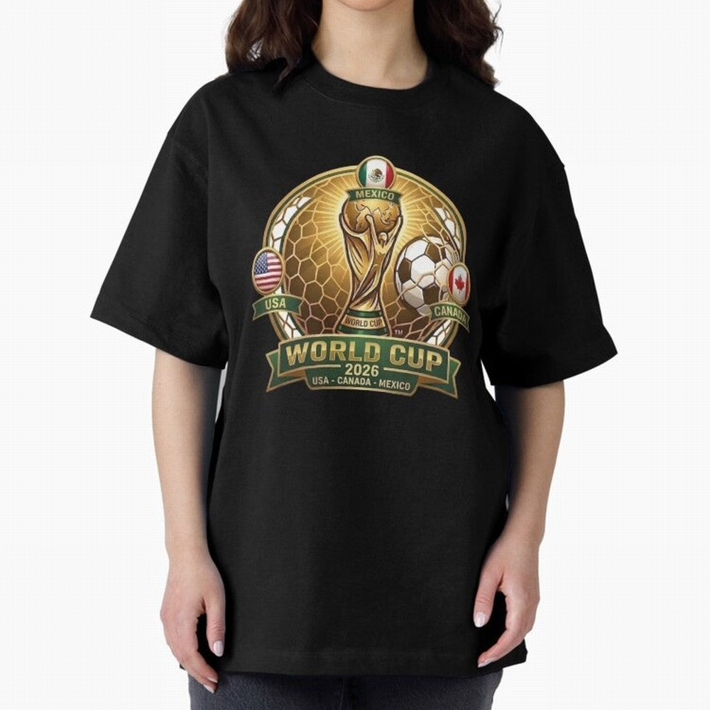 Chasing the Cup 2026 Oversized T-Shirt Celebrate Football Dreams Across FIFA World Cup 2026 for Fans of Cristiano Ronaldo, Haaland and CR7 and Argentina and Brazil, Bringing Worldwide Fan Energy, Dramatic Goals, Stadium Lights and Championship