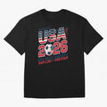 USA Soccer 250 Years 1776 -2026 Oversized T-Shirt Capture FIFA World Cup 2026 Group Stage Highlighting Cristiano Ronaldo, Portugal, Spain and Germany Energy, Championship Spirit, Famous Goals, Roaring Crowds and International Football Unity; Great