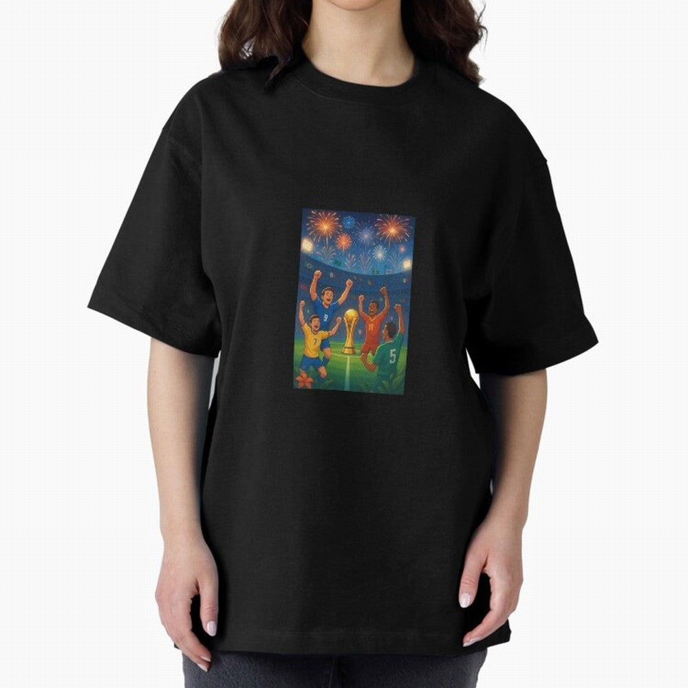 World Cup Oversized T-Shirt Bring Stadium Energy to FIFA World Cup 2026 USA Canada Mexico for Fans of Neymar, Haaland and Cristiano Ronaldo and Portugal, Bringing Sports Nostalgia, International Competition, Famous Players and Unforgettable