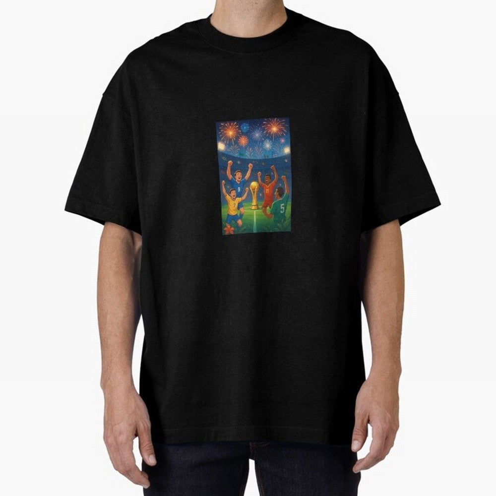 World Cup Oversized T-Shirt Bring Stadium Energy to FIFA World Cup 2026 USA Canada Mexico for Fans of Neymar, Haaland and Cristiano Ronaldo and Portugal, Bringing Sports Nostalgia, International Competition, Famous Players and Unforgettable