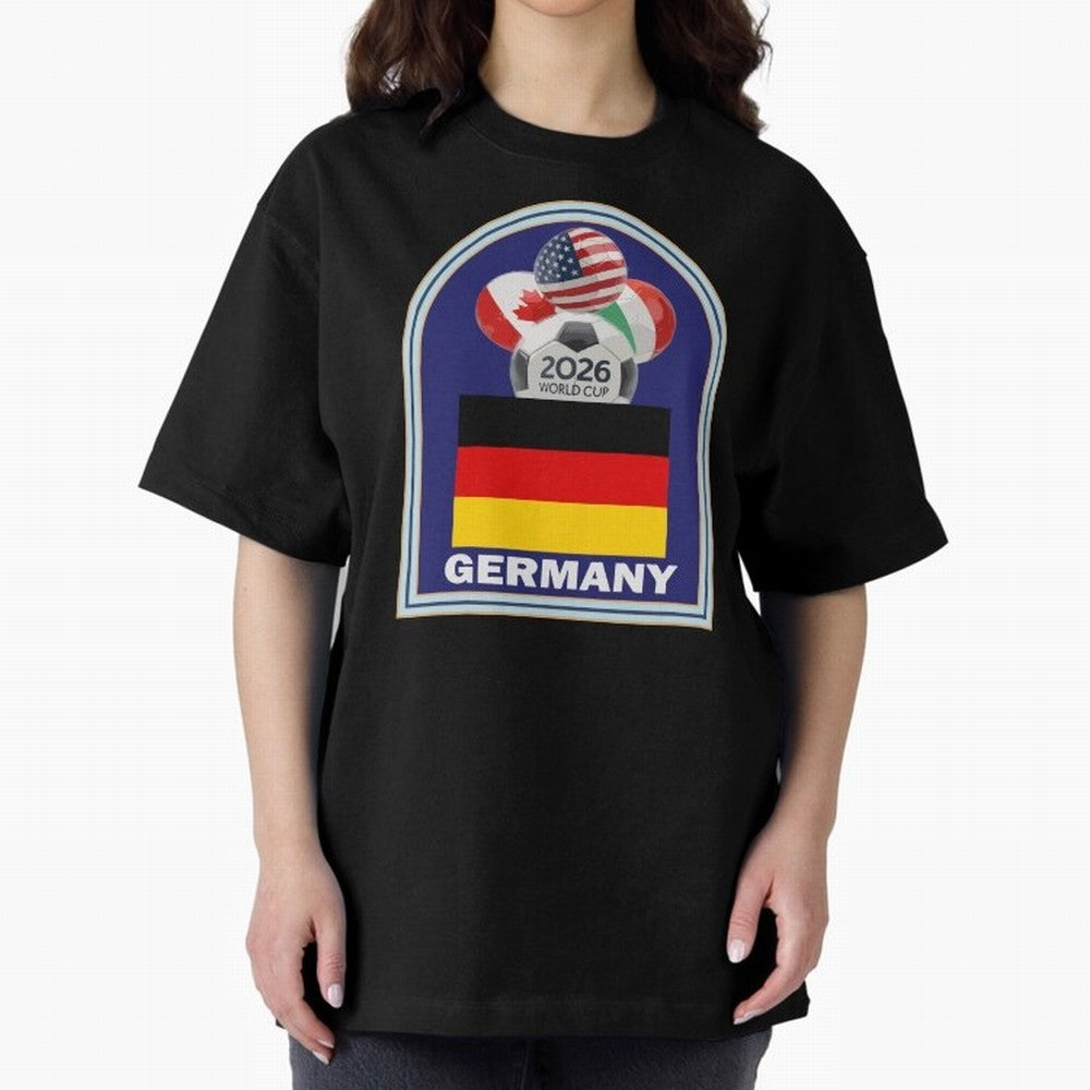 Germany 2026 Soccer T-shirt Oversized T-Shirt Show Your Love for Match Day Hype around FIFA World Cup 2026, Haaland and Mbappe, Spain and Netherlands, Soccer Culture, Superstar Moments, National Team Dreams and Competitive Fire; Ideal for Football