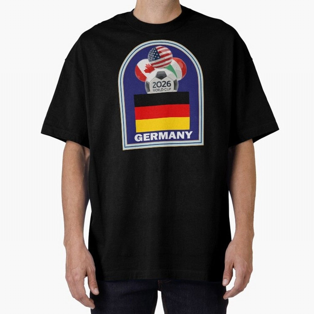 Germany 2026 Soccer T-shirt Oversized T-Shirt Show Your Love for Match Day Hype around FIFA World Cup 2026, Haaland and Mbappe, Spain and Netherlands, Soccer Culture, Superstar Moments, National Team Dreams and Competitive Fire; Ideal for Football